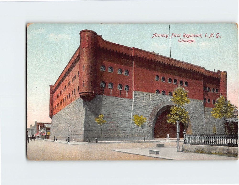 Postcard Armory First Regiment Chicago Illinois USA
