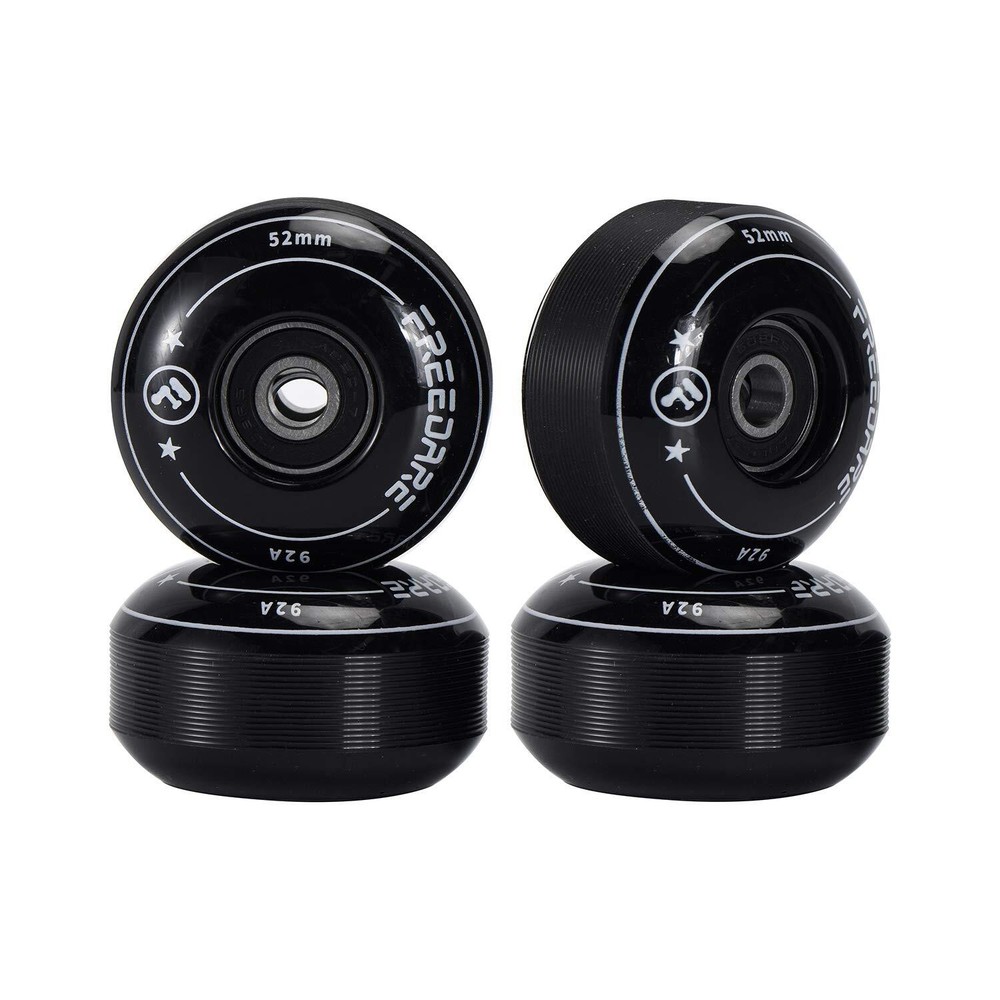 FREEDARE Skateboard Wheels 52mm and Bearings, Spacers Installed 90A Wheels(Bl...
