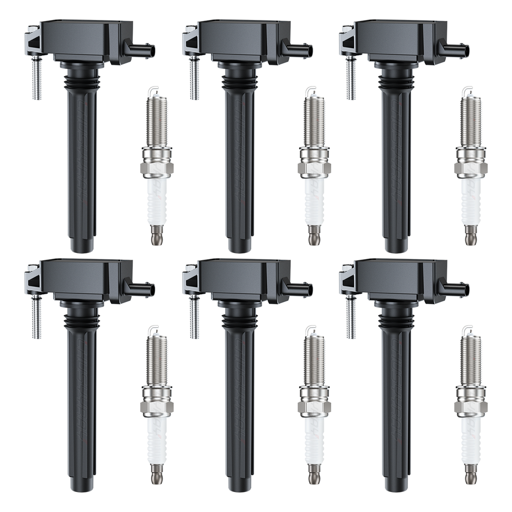 Set of 6 Iridium Spark Plug and Ignition Coil Pack For Chrysler Dodge Jeep Ram