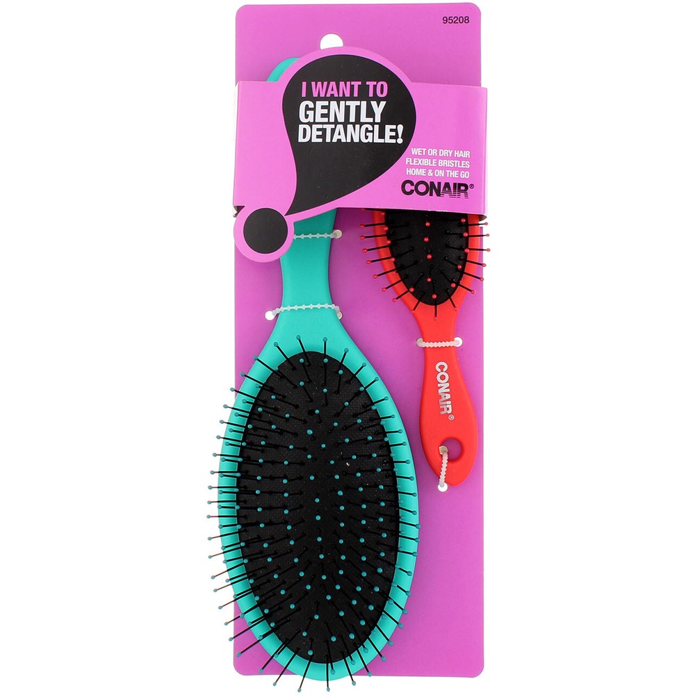 2 Pack Conair Detangling Cushion Brush, 2 Ct