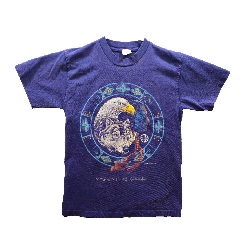 Vintage Niagara Falls Canada T-shirt 90s Single-Stitch Wolf Eagle S/M
