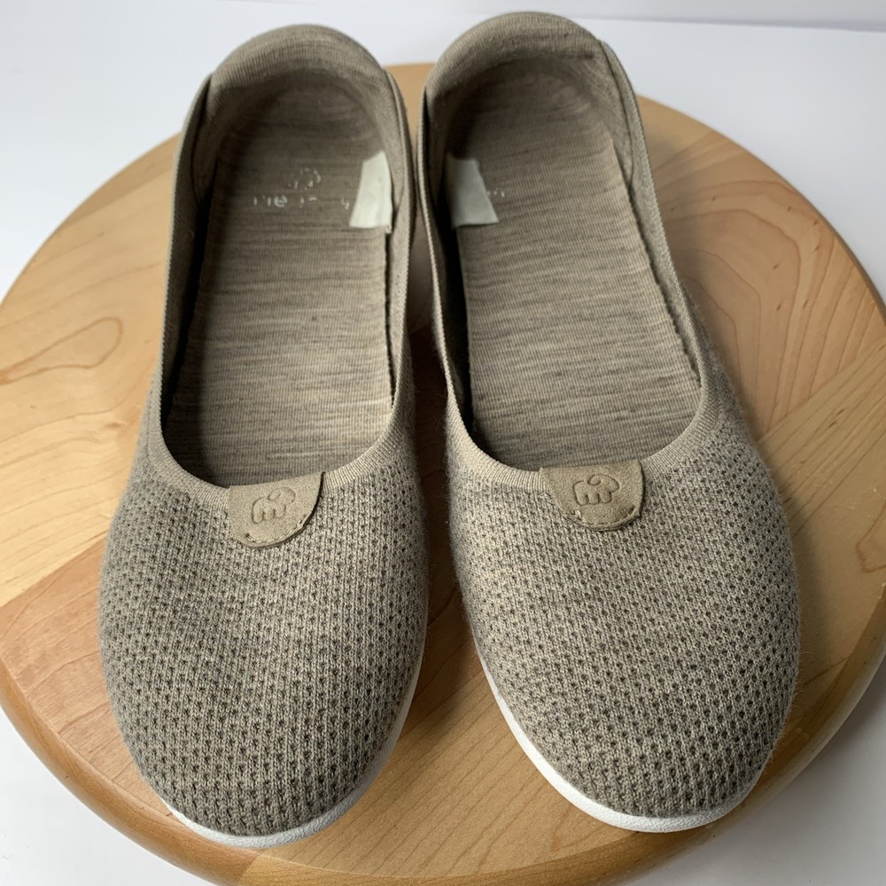 Merinos Womens Flats Size 11 Light Brown/Gray Wool Slip-On Comfort Shoes Casual