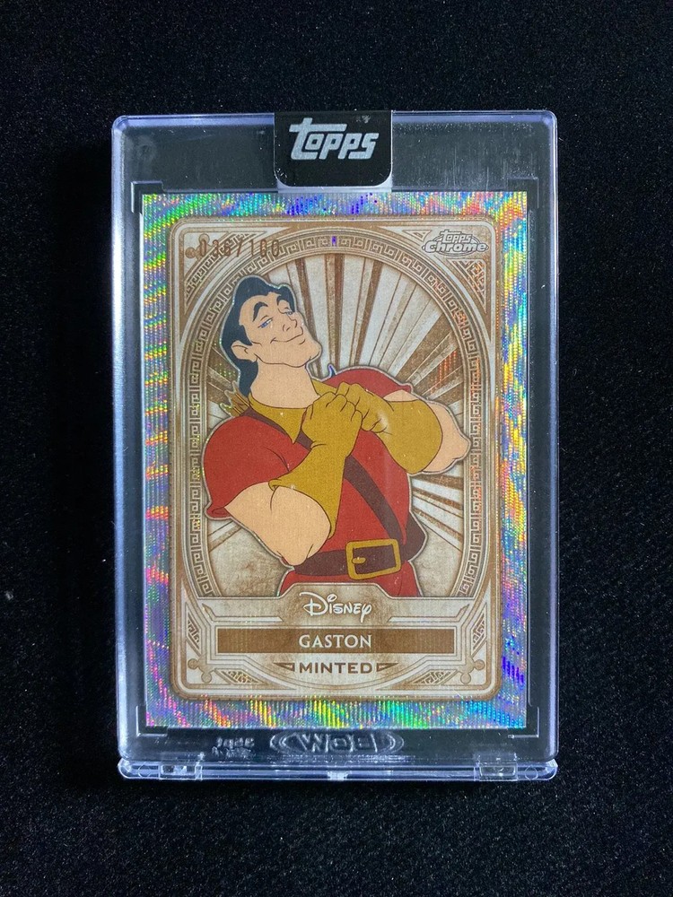 2025 Topps Chrome Disney Minted Gaston 36/100 Bronze Wave Encased #29 OC53