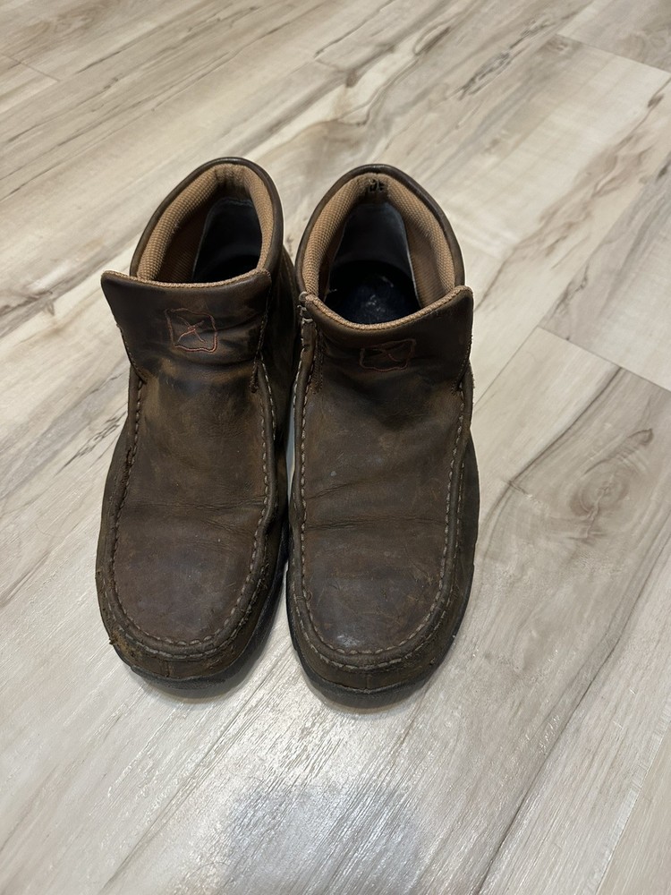 Twisted X Chukka driving moc shoes  9M  No Strings Distressed Steel Toe C Photos