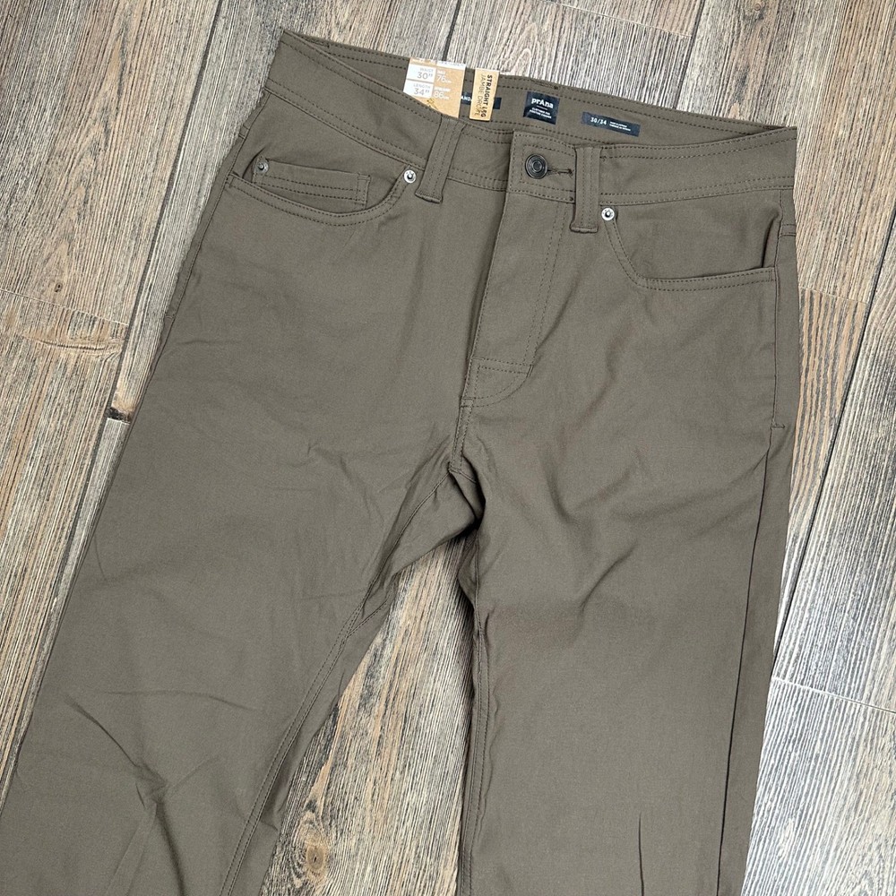 Prana Brion Pant II Men 30x34 Mud Brown Straight Leg Stretch Hiking Pants NEW
