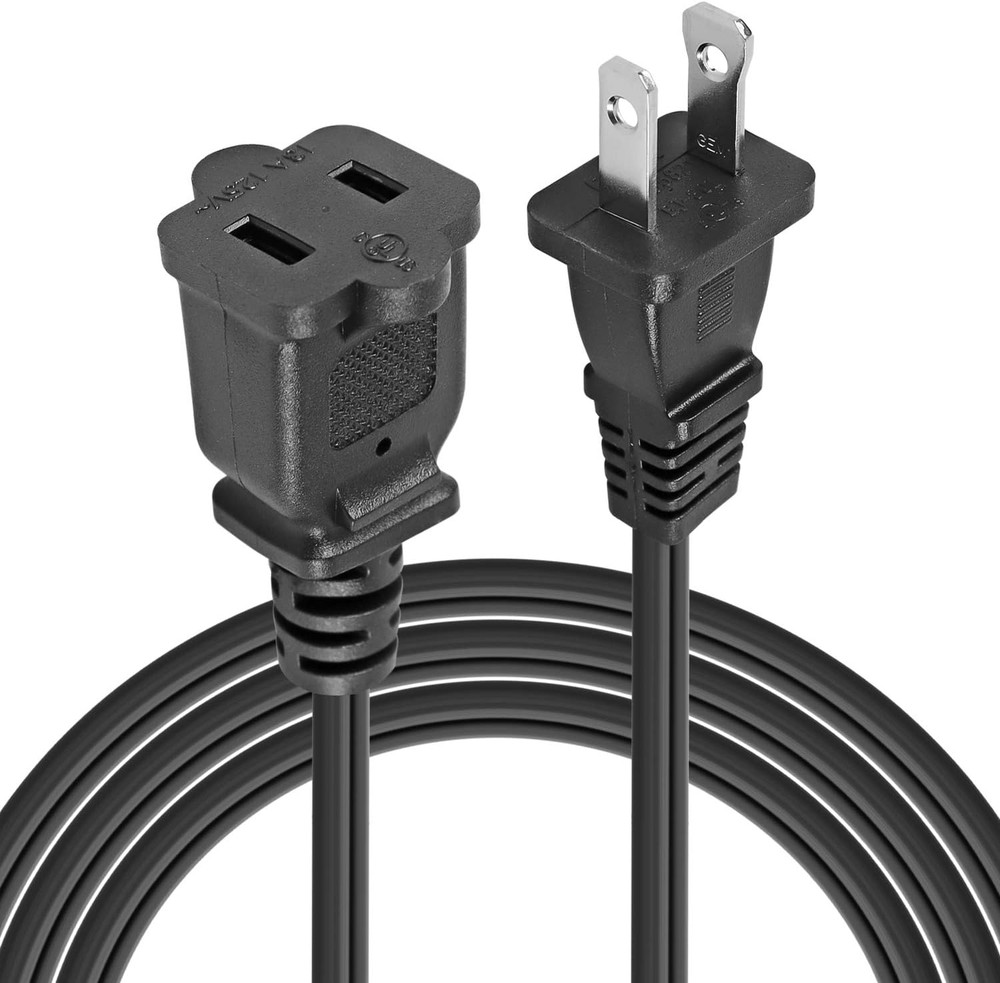 2 Prong Extension Cord US AC 2-Prong Male and Female Power Cable SPT2 16AWG 13A/