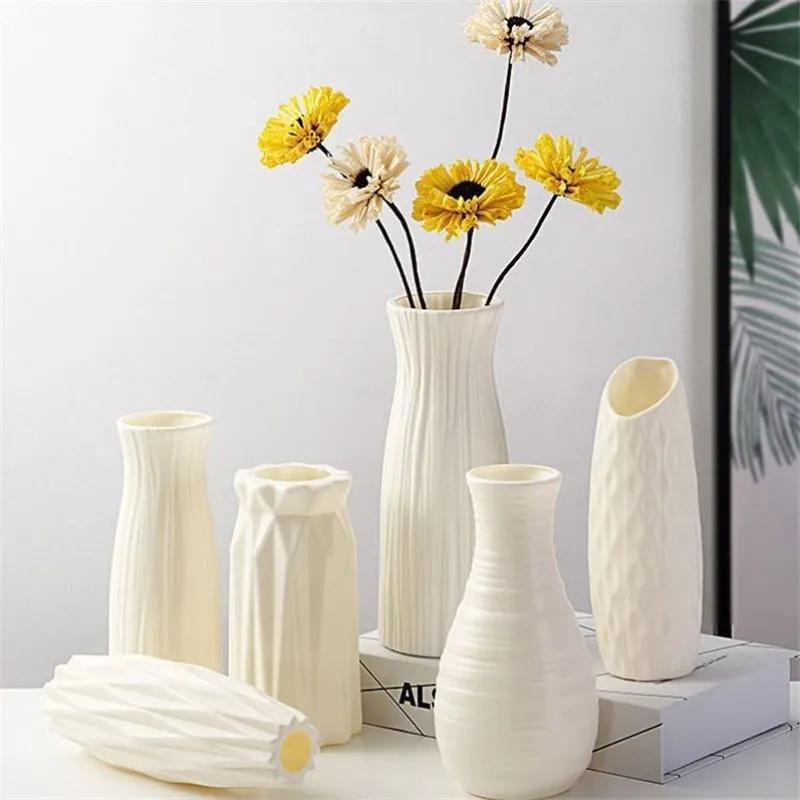 Nordic Plastic Vase - Simple Small Flower Pot for Home & Living Room Decor