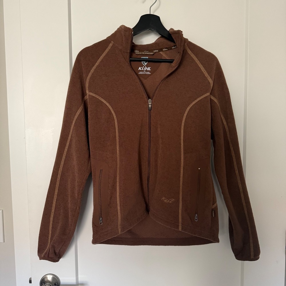 Kuhl Womens Jacket Alfpaca Fleece Medium Brown No Hood Full Zip