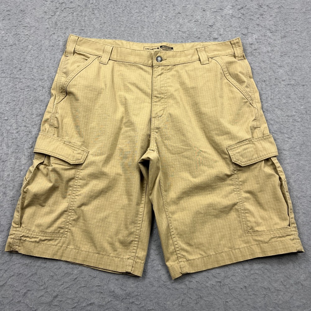Carhartt Cargo Shorts Men's 38 Beige Relaxed Force Ripstop Heavy Canvas Utility