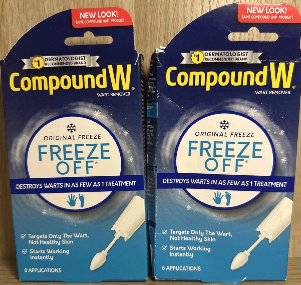 LOT OF 2 Compound W Freeze Off Remover, 8 Applications EXP 09/2026