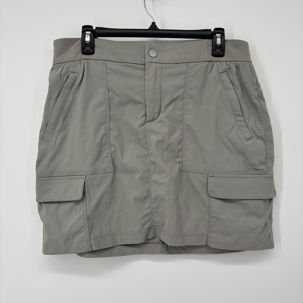 Athleta Women's Trekkie Cargo Outdoor Hiking Skort Gray Size 12 Pockets Golf