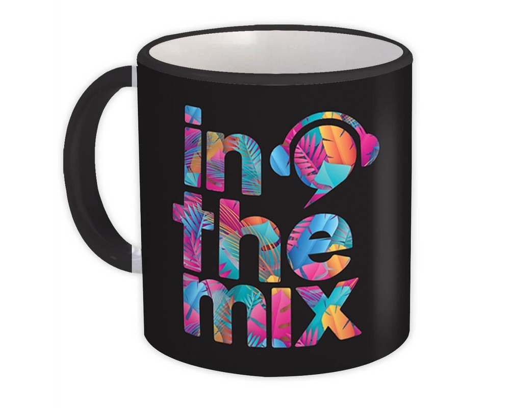 Gift Mug : Musical Stylish Poster In The Mix Letters Stamped Colorful Print Card