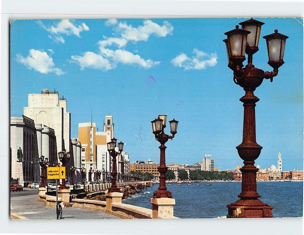 Postcard Nazario Sauro Promenade Bari Italy