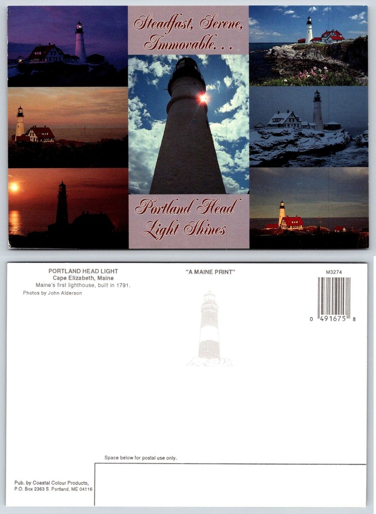 Cape Elizabeth Maine PORTLAND HEAD LIGHTHOUSE Postcard V570