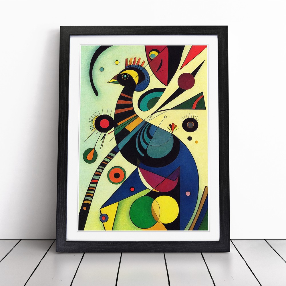 Peacock In Abstract No.1 Wall Art Print Framed Canvas Picture Poster Decor