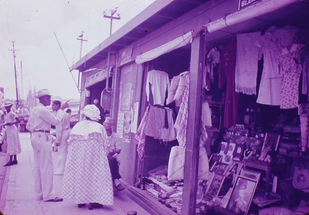 1930s West Indies History Street Market 35mm Kodachrome slide photo