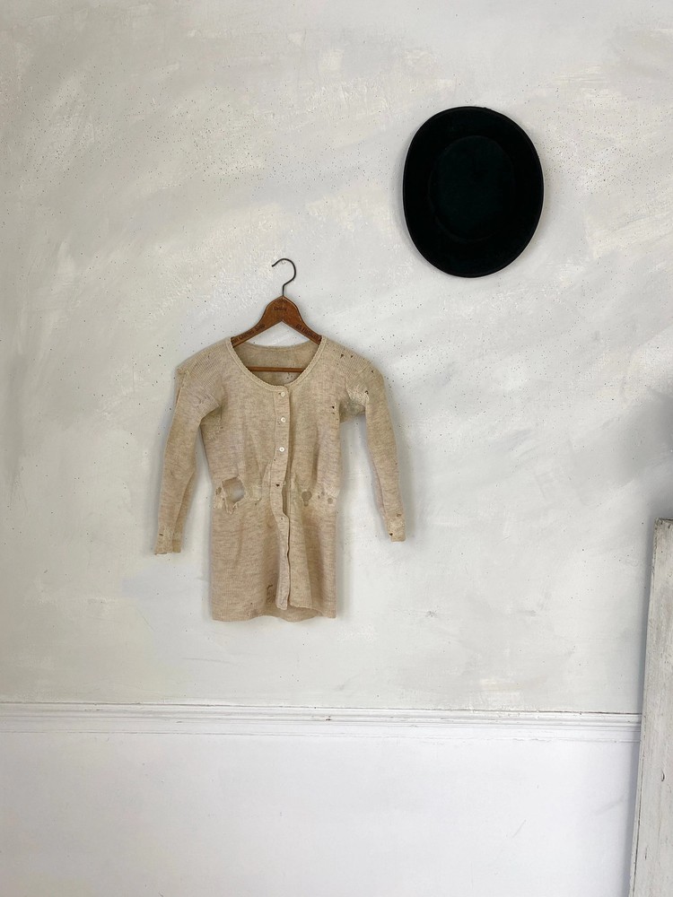 Wool sweater Wall Art textile French workwear work wear France antique vintage