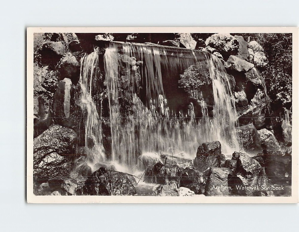 Postcard Sonsbeek Waterfall in Sonsbeek Park Arnhem Netherlands