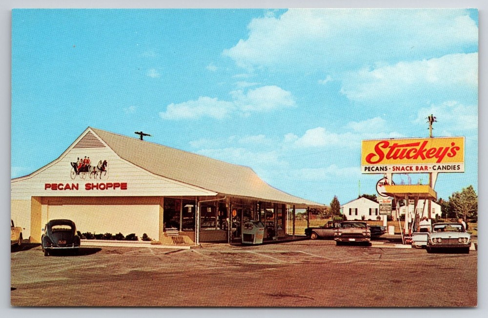 Vintage Stuckey's Pecan Shoppe Postcard Ronks PA Lancaster County Gas Station