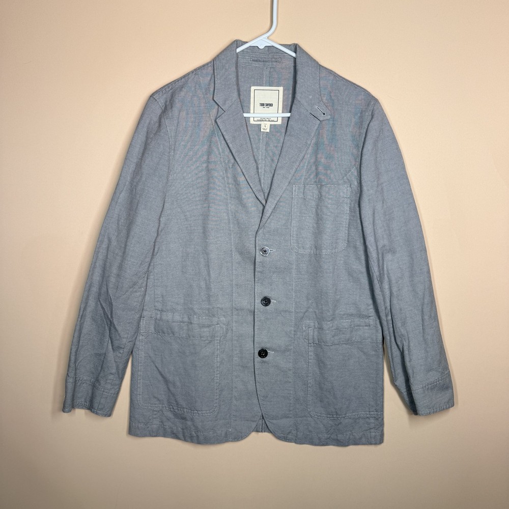 Todd Snyder Button Down Lightweight Chambray Chore Jacket Grey Men's Large L