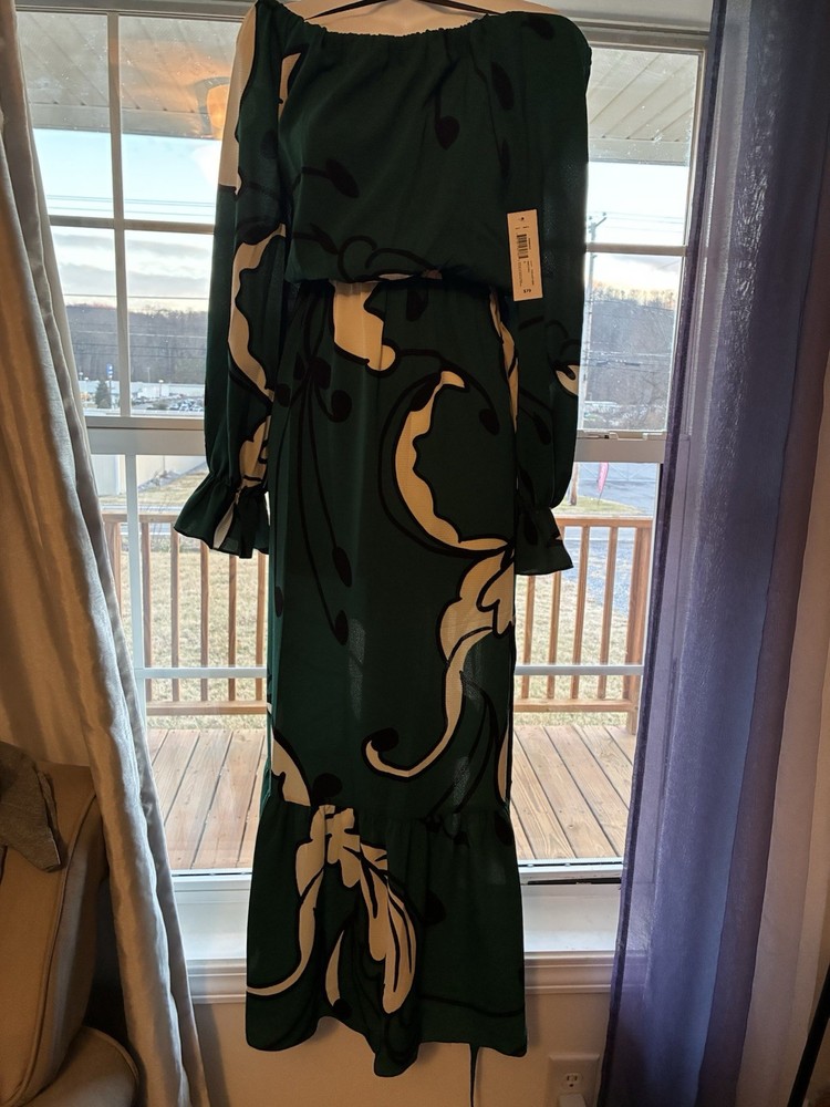 Green Froral Dress Women's Size 8