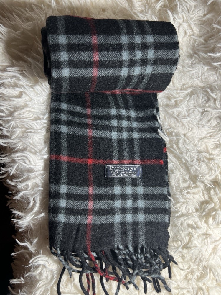 Burberry Black Scarf 65x12 Classic Cashmere Wrap