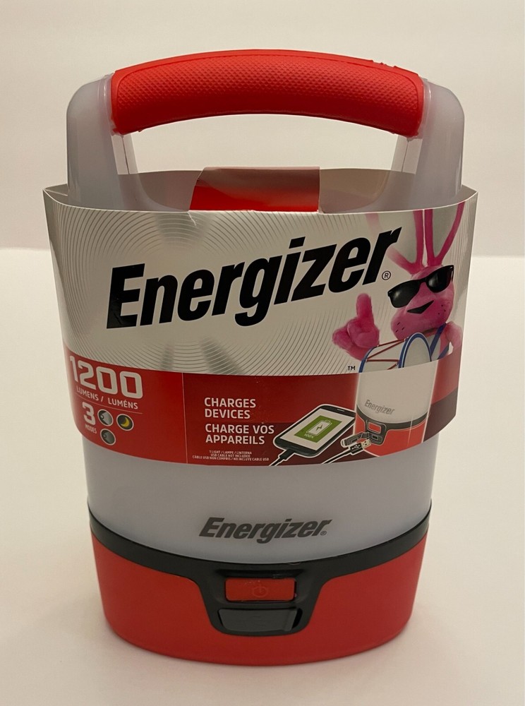 Energizer Vision LED 1200 Lumens Light Output USB Red Lantern and Phone Charger