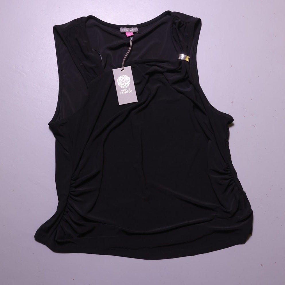 NWT Vince Camuto Black Sleeveless Blouse Women's XL