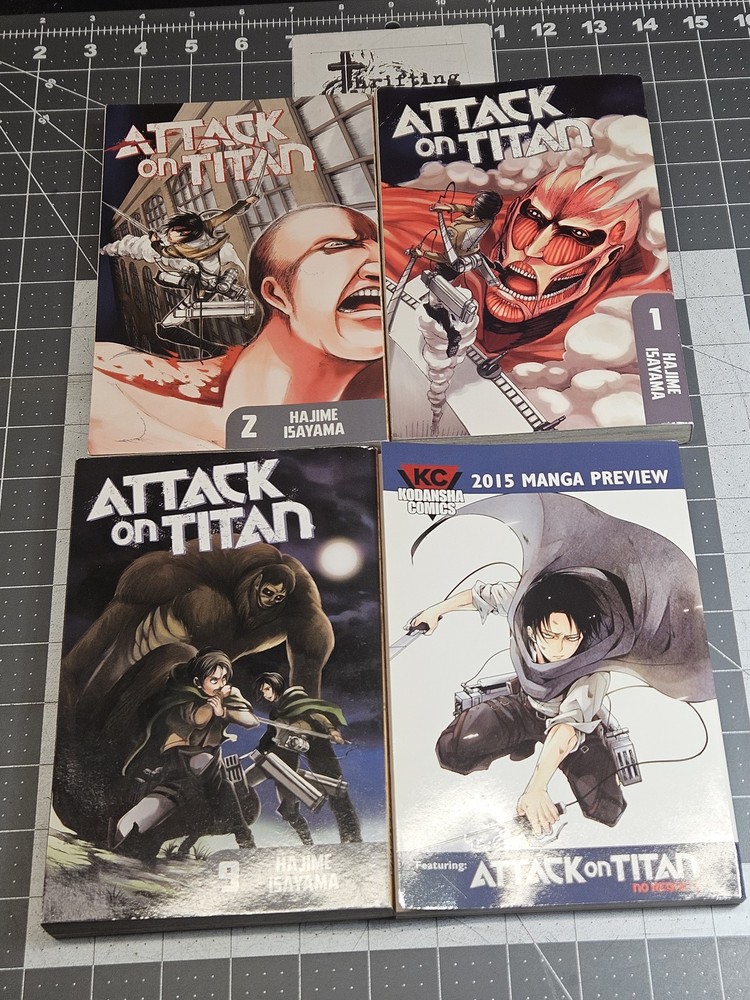 Attack on Titan Manga Lot Volumes 1, 2, 9 & 2015 Kodansha Preview Hajime Isayama