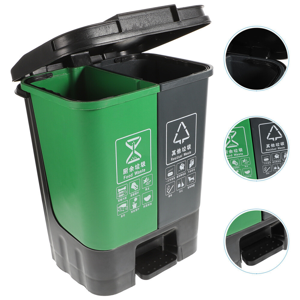 13 Gallon Kitchen Garbage Can with Lid for Garden or Waste Bags