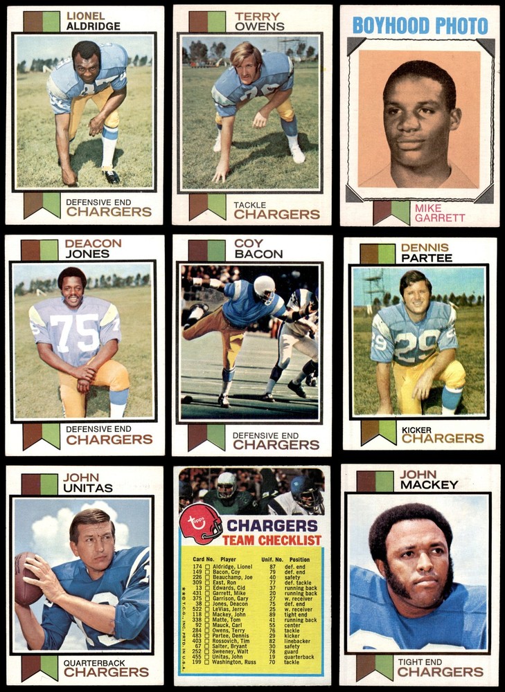 1973 Topps San Diego Chargers Team Set 6 - EX/MT 5186654