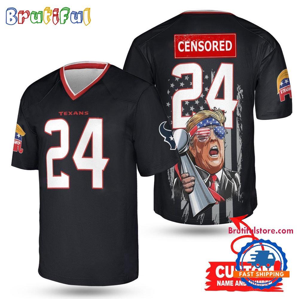 Houston Texans Donald Trump Super Bowl Trophy Football Jersey