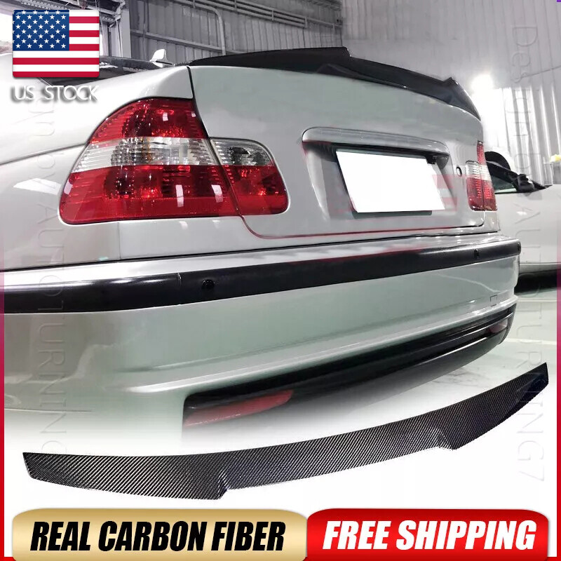 Real Carbon Rear Trunk Lip Spoiler Wing For BMW E46 320i 325i M3 Sedan 1998-2005