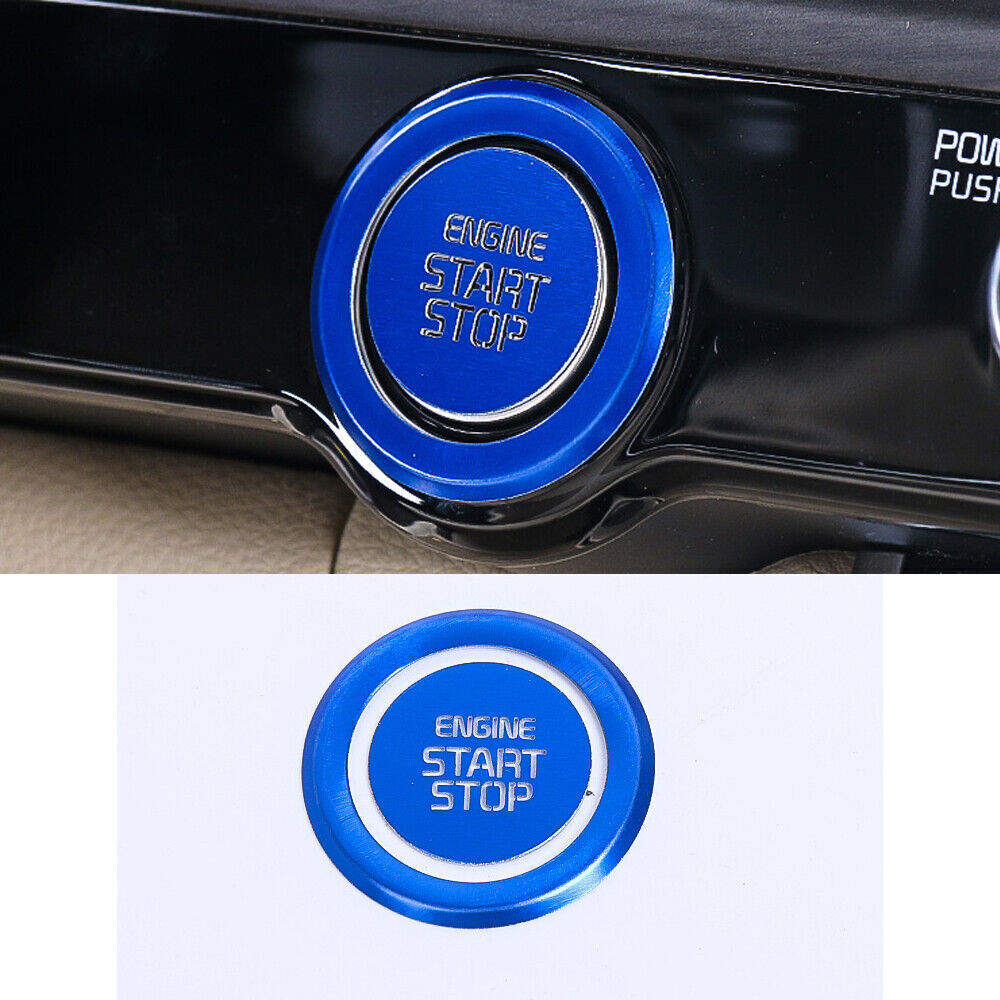 For Kia Carnival 22-23 Blue Aluminum Engine Start/Stop Button Ring Cover Trim