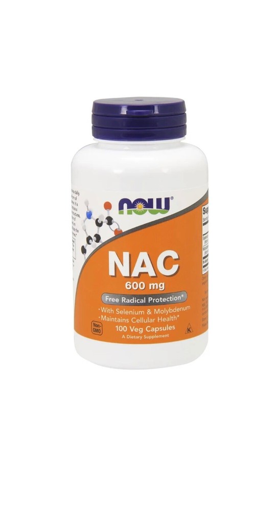 NOW Foods NAC N-Acetyl Cysteine 600mg 100 Capsules Antioxidant Support