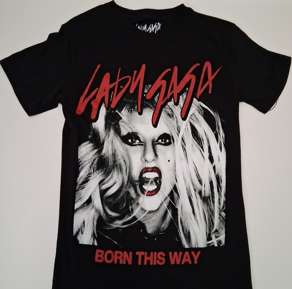 Lady Gaga Born This Way Black T-Shirt Women's Size XS X-small EUC