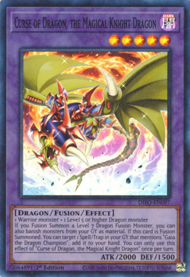 Curse of Dragon Magical Knight DIFO-EN097 Super Rare 1st Edition