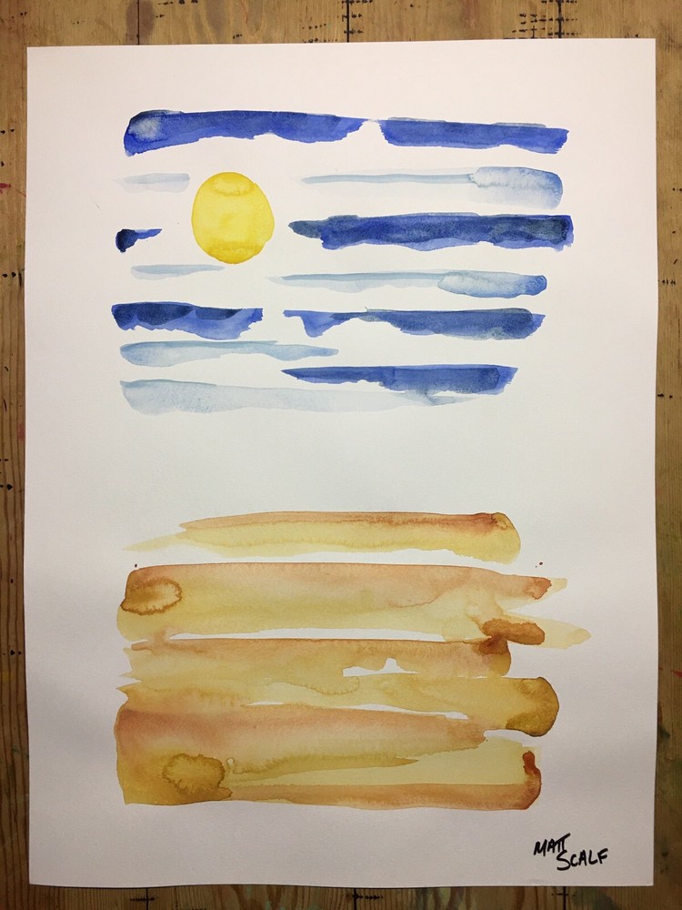 Matt Scalf 18x24 Landscape Abstract Contemporary ORIGINAL PAINTING Modern Pop