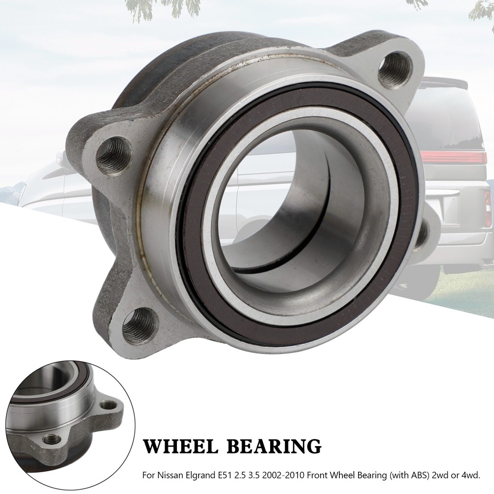 Nissan Elgrand E51 2002-2010 Front Wheel Bearing with ABS for 2WD 4WD 2.5L 3.5L U4 Models