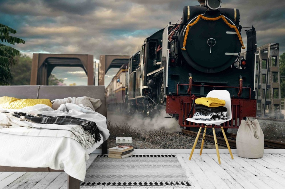 3D Railway Train Landscape Wall Murals Wallpaper Murals Wall Sticker