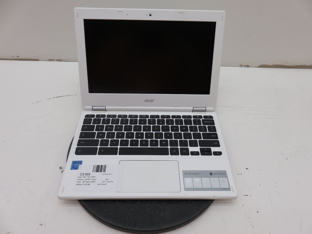 Acer Chromebook CB3-132-C9M7 Laptop Intel Celeron N3060 2GB Ram 16GB eMMC BadBat