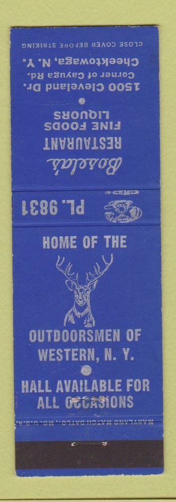 Matchbook Cover - Bosela's Restaurant Cheektowaga NY