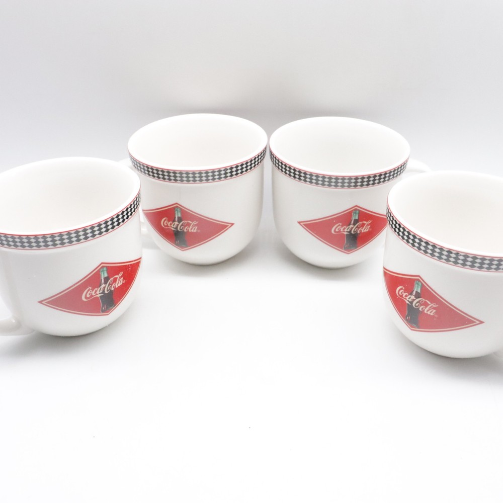 Vintage Coca Cola Retro Mugs Set of 4 for Coffee Tea by Gibson Houseware