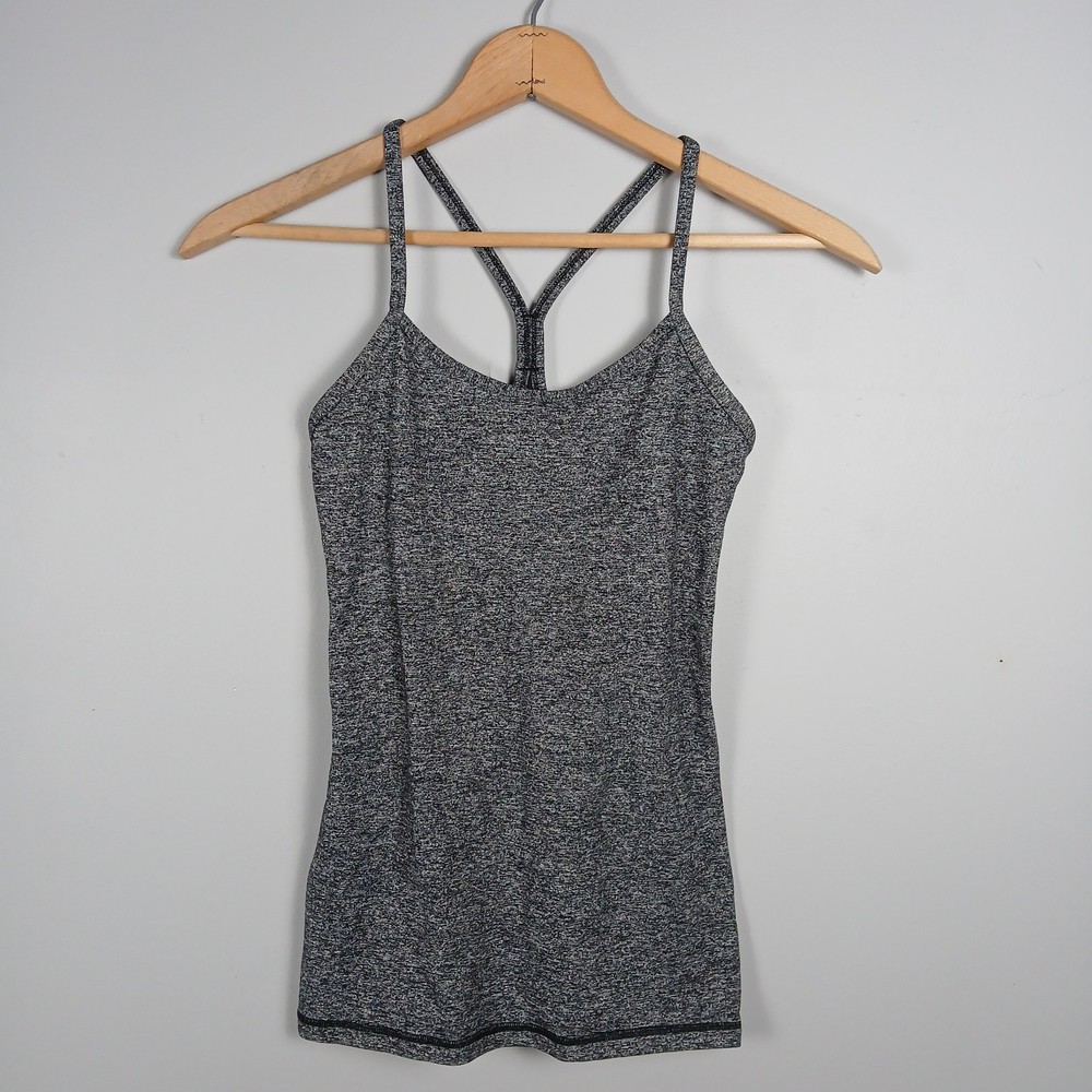 Lululemon Power Y Tank Top Women's Size 4 - Heathered Dark Gray