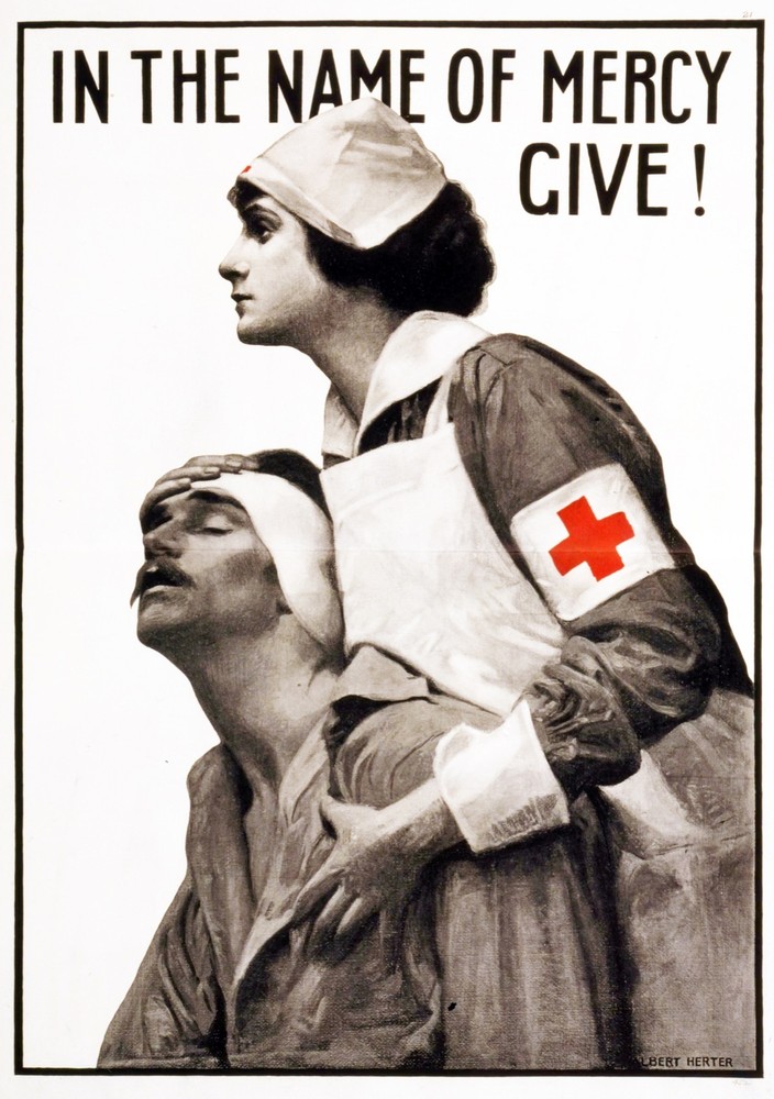 Decor POSTER.Home room bedroom art.Interior Design.Red Cross give.Wartime.7047