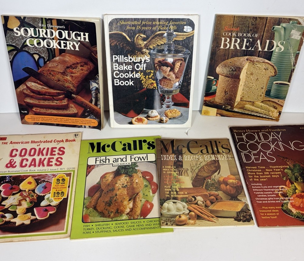 Vintage Cookbooks And Baking Magazines Lot Of 7 Pillsbury McCalls BHG Sunset 70s