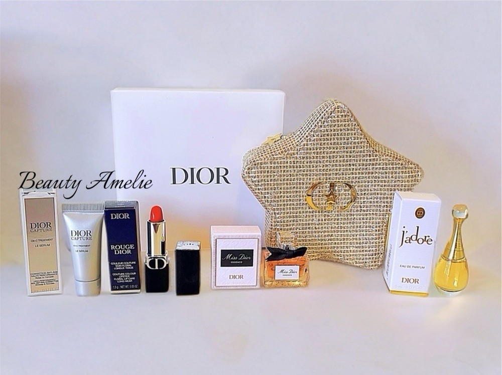 Miss Dior J'adore Dior Gift Set Essence Fragrance Lipstick Limited w/ Gold Pouch