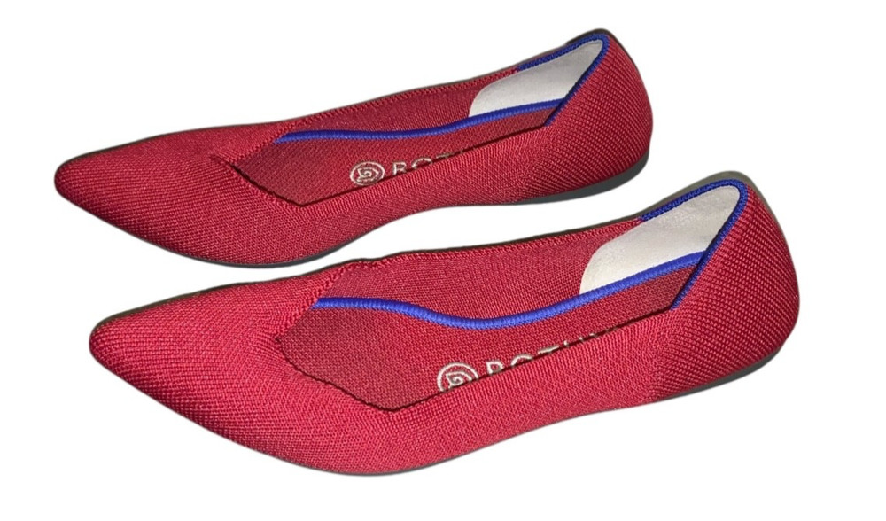 Rothy's The Point Chili Red Pointed Toe Washable Flats Size 7