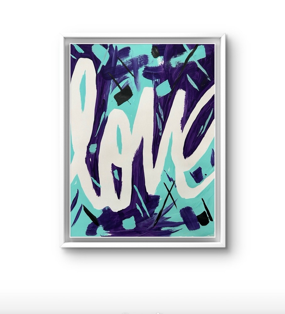 Original Abstract Love Letter Painting 14x11 paper Modern Wall Art Home Decor