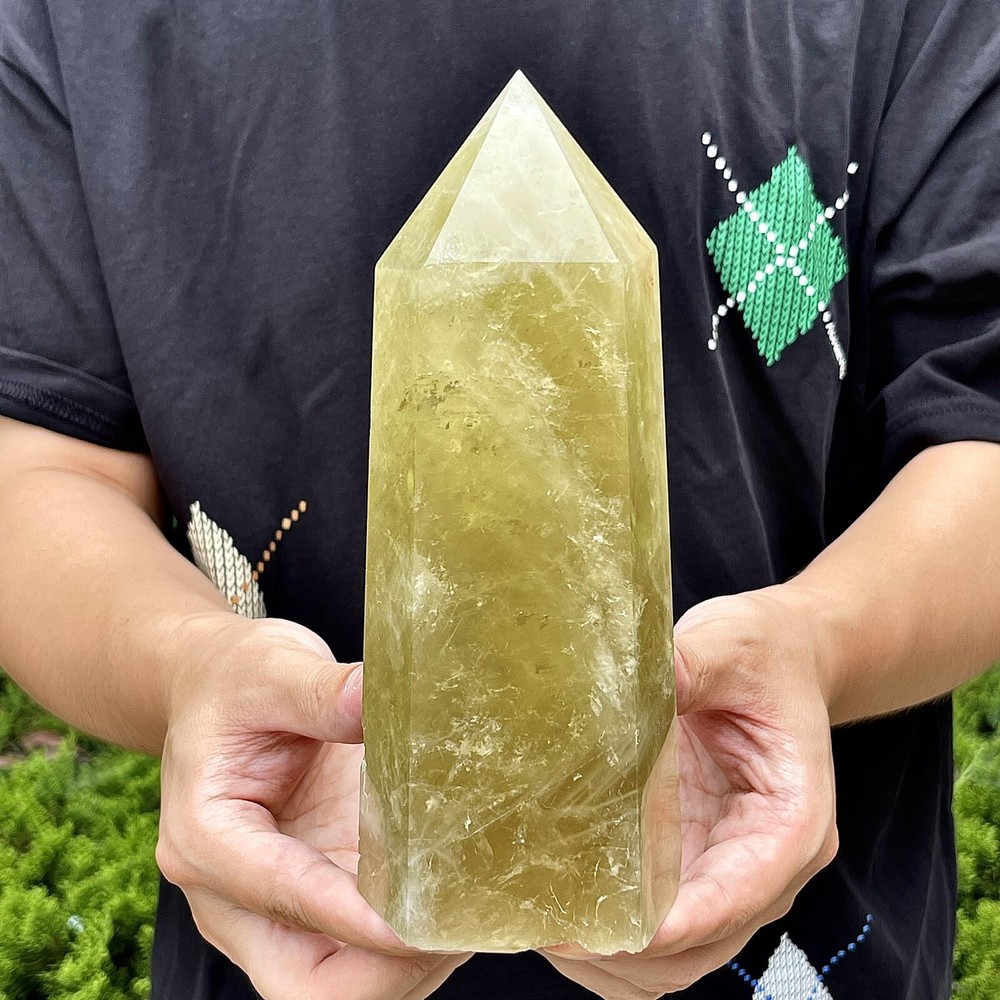 Natural Citrine Smoky Quartz Obelisk Topaz Healing Crystal Pillar 2.92LB  